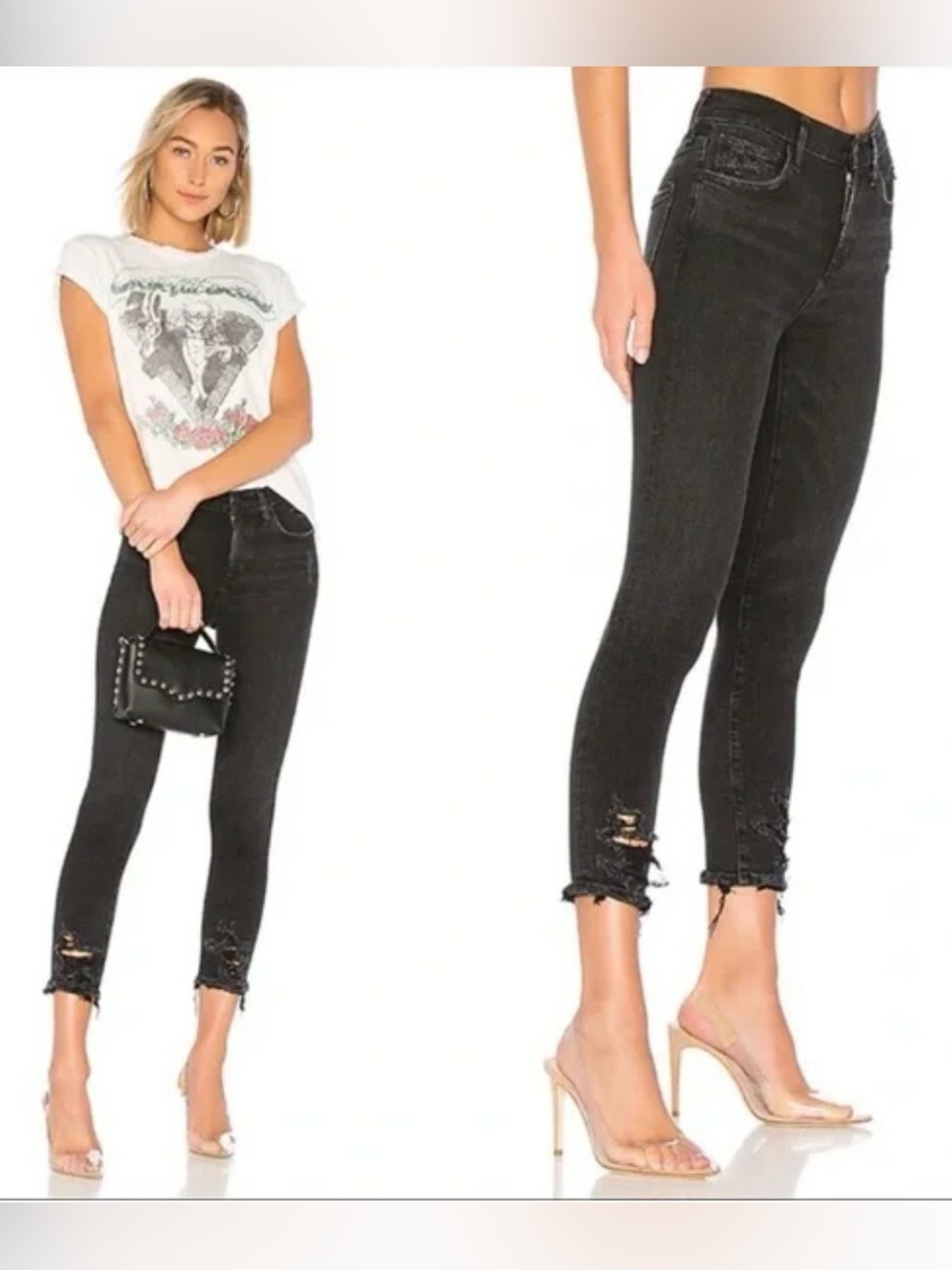 AGOLDE Sophie Hi Rise Crop!
Black Distressed | Women's 25